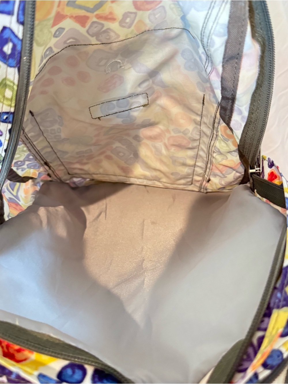 LL Bean Original Bookbag Backpack Multicolor Geometric Confetti Print School Bag - Picture 5 of 8